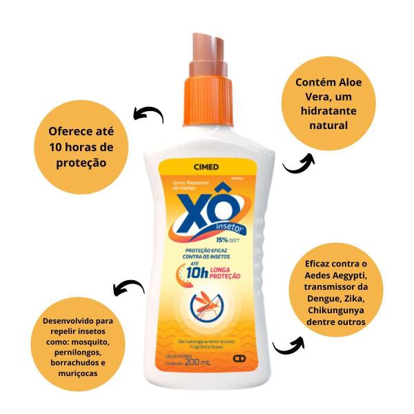 Imagem de Kit Spray Repelente de Insetos Cimed Xô Inseto Com 3 200ml