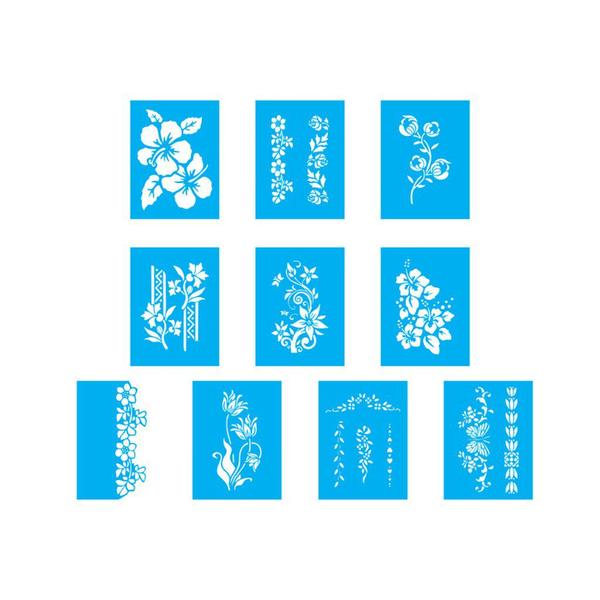 Imagem de Kit Stencil 10 unid - Floral - Ref 26