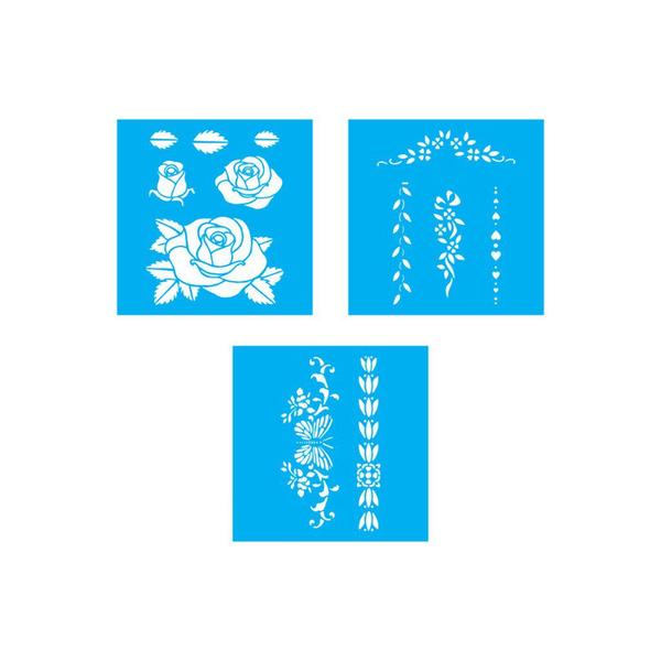 Imagem de Kit Stencil 13 unid - Floral - Ref 24