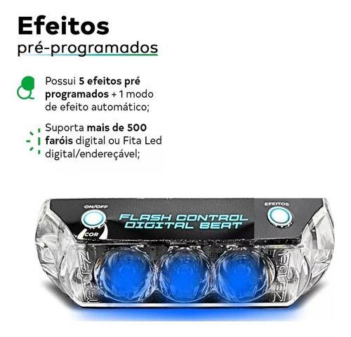 Imagem de Kit Strobo Digital Zendel Rgb 8 Faróis Ultra Vu Automotivo Cores