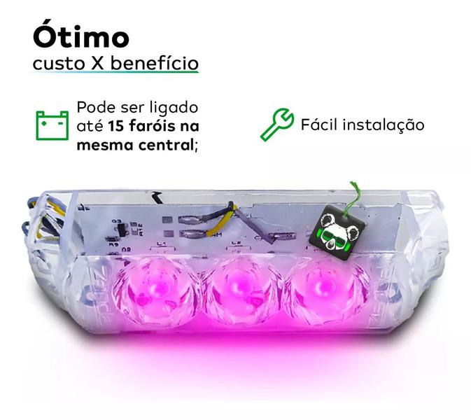 Imagem de Kit Strobo Flash Beat Ir Zendel Controle Som Automotivo Rgb