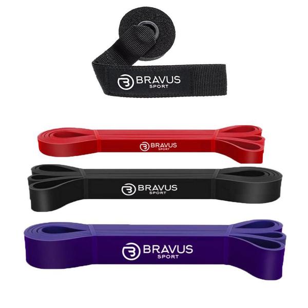Kit Super Band Leve, Média E Forte + Âncora De Porta - Bravus Sport Imagem de Kit Super Band Leve, Média E Forte + Âncora De Porta