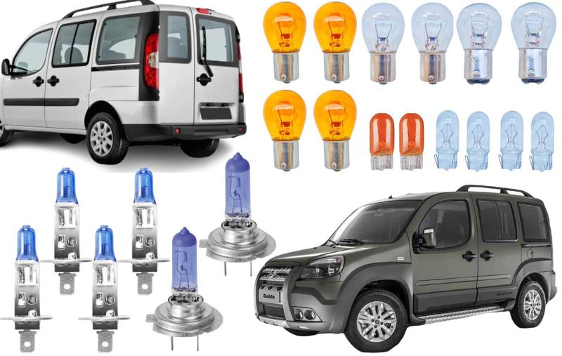 Imagem de Kit super brancas farol milha lanterna giro fiat doblo 02