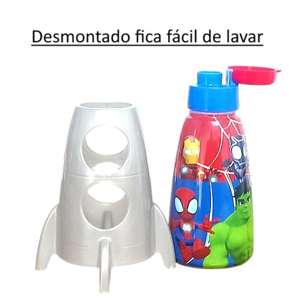 Imagem de Kit Super-herói Homem Aranha Copo Garrafa Foguete e Caneca