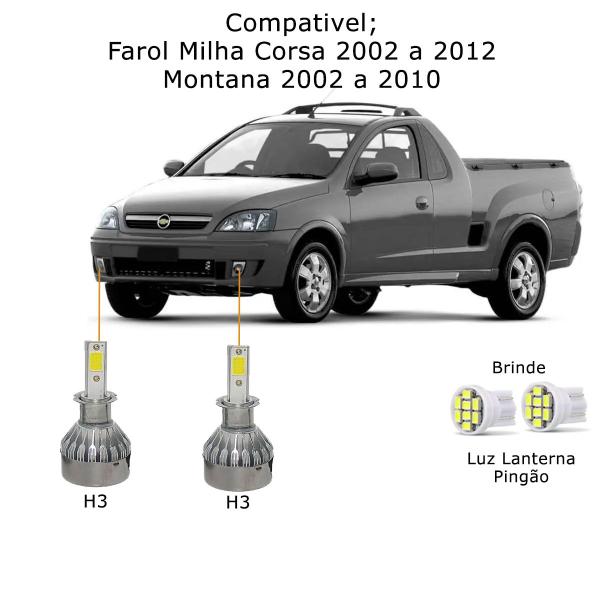 Imagem de Kit Super Led Montana 2003 04 05 06 07 08 09 2010 Farol Milha H3 20000 Lumens