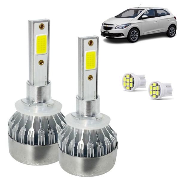 Imagem de Kit Super Led Onix 2012 13 14 15 2016 Farol Baixo Alto e Farol Milha H27 20000 Lumens