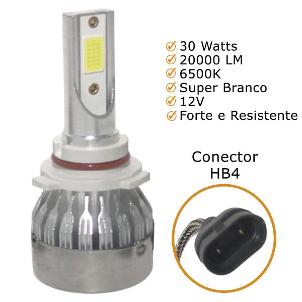 Imagem de Kit Super Led S10 2012 2013 2014 Farol Milha HB4 20000 Lumens