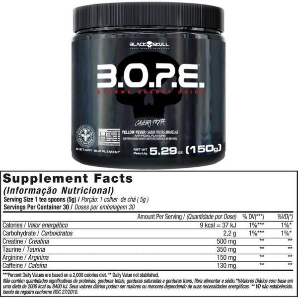 Imagem de Kit Suplemento Combo Whey Turbo 907g + Creatina 150g + Pre Treino B.O.P.E 150g Bope - Black Skull