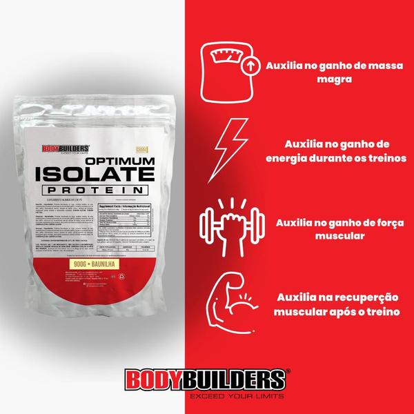 Imagem de Kit Suplemento em pó Optimum Isolate Whey Protein 900g + Coqueteleira Shaker 600ml - Força e Resistência - Bodybuilders