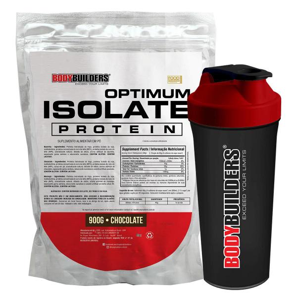 Imagem de Kit Suplemento em pó Optimum Isolate Whey Protein 900g + Coqueteleira Shaker 600ml - Força e Resistência - Bodybuilders