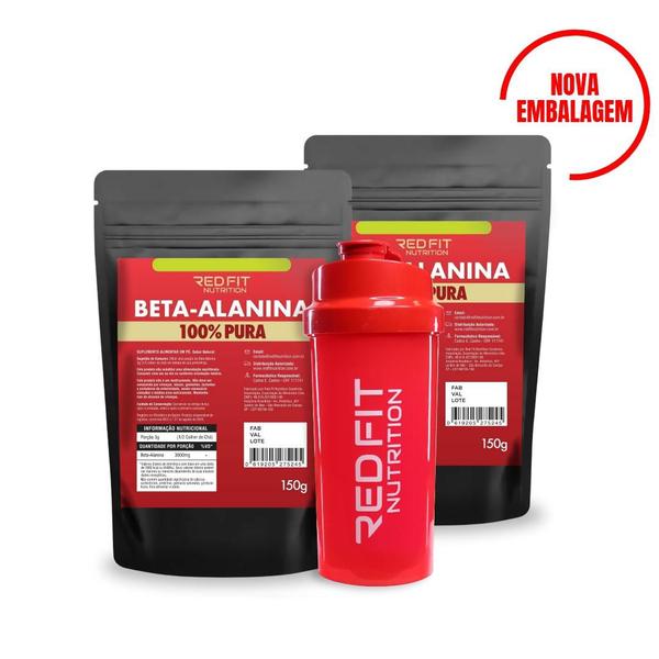 Imagem de Kit Suplemento em Pó Red Fit Nutrition 100% Puro Importado C/ Laudo Kit Beta-Alanina 150g ( 2 Unidades )