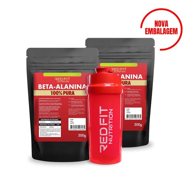 Imagem de Kit Suplemento em Pó Red Fit Nutrition 100% Puro Importado C/ Laudo Kit Beta-Alanina 500g ( 2 Unidades )