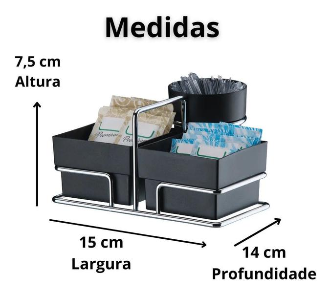 Imagem de Kit Suporte Cápsulas Nespresso + Porta Sachês Mexedor Future