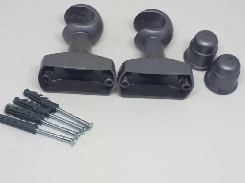 Imagem de Kit Suporte Cortina para Varão 28mm Titanio Pvc (par)