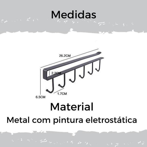 Imagem de Kit Suporte De Metal Porta Xícaras Canecas Cabide de Utensílios