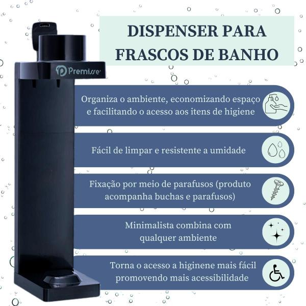 Imagem de Kit Suporte de Parede Para Shampoo e Condicionador Box Banheiro Hotel Pousada Clínica Banho Higiene 