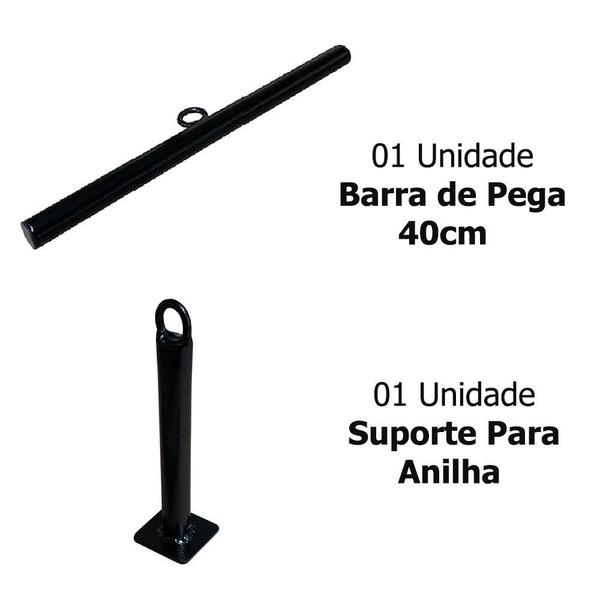 Imagem de Kit Suporte E Barra Para Agachamento Sumo