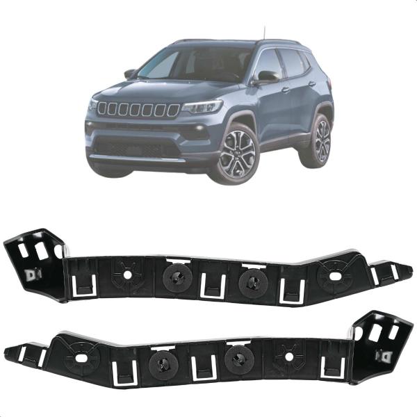 Imagem de Kit Suporte Guia Parachoque Traseiro Jeep Compass 2016 17 18 19 2020 A 2023