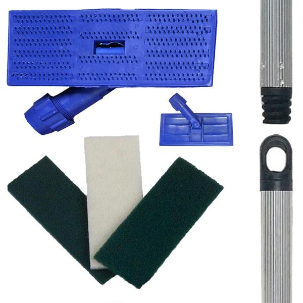 Kit Suporte Lt Limpa Tudo + 3 Fibras + Cabo Alumínio 50 Cm - Sanches Imagem de Kit Suporte Lt Limpa Tudo + 3 Fibras + Cabo Alumínio 50 Cm