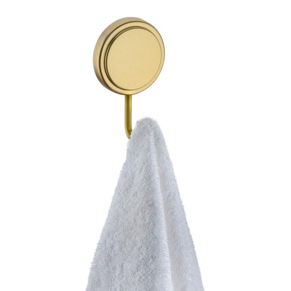 Imagem de Kit Suporte Papel Higiênico Gancho Multiuso Porta Toalha Adesivo Dupla Face Banheiro Dourado - Future