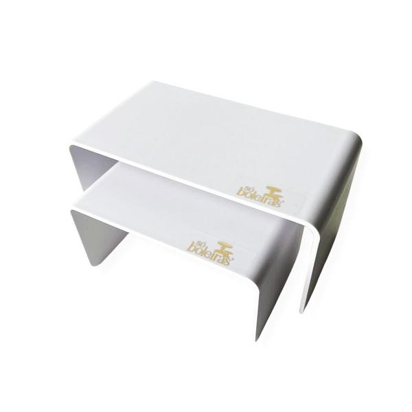 Kit Suporte para Doces Elevadores - Branco - 2 unidades - Só Boleiras - Rizzo Imagem de Kit Suporte para Doces Elevadores - Branco - 2 unidades - Só Boleiras - Rizzo