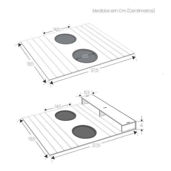 Imagem de KIT Suporte Porta Copos + Controle Braço de Sofá MDF