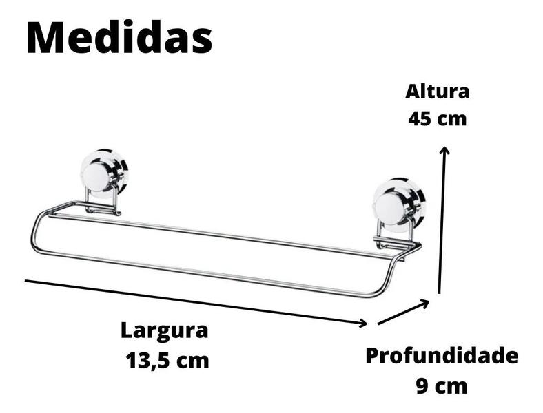 Imagem de Kit Suporte Secador + Toalheiro Duplo +Papeleira c/ Ventosa