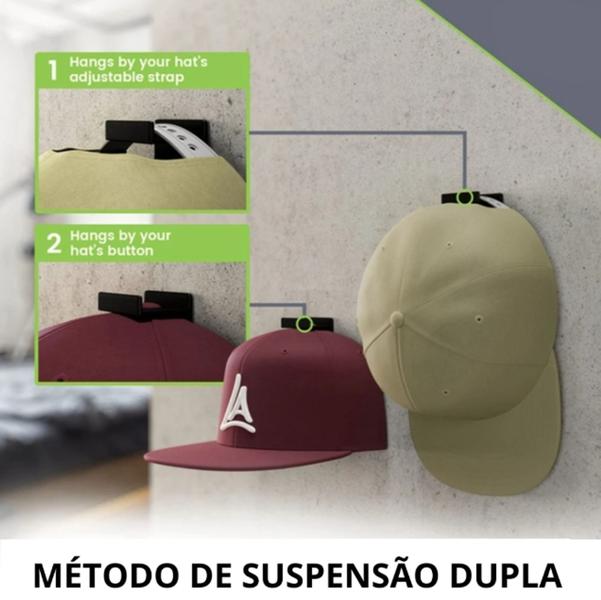 Imagem de Kit Suportes Adesivo Organizador Para Bonés / Bolsas Auto Colante