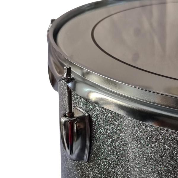 Imagem de Kit Surdo 16 x 16 Aro 2mm 8 Afinações Silver Sparkle + 3 Pés