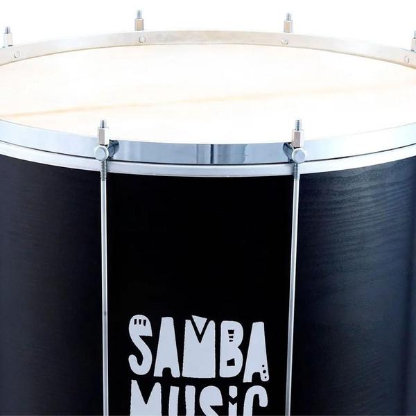 Imagem de Kit Surdo Madeira Samba Music 60X20 Preto Pele Animal