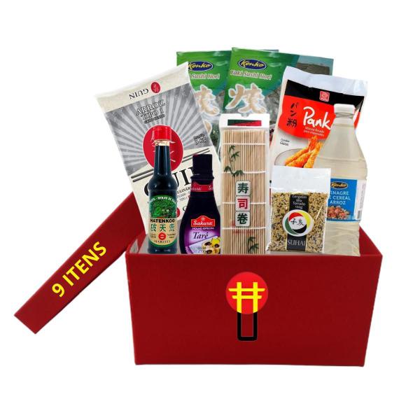 Imagem de Kit Sushi Hot Roll Oriental Com 9 Itens -  Arroz, 2 Algas, Shoyu, Esteira, Vinagre, Panko, Tarê e Gergelim