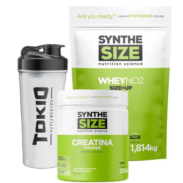 Imagem de Kit Synthesize Whey No2 1,8kg + Creatina 300g + Coqueteleira Tokio