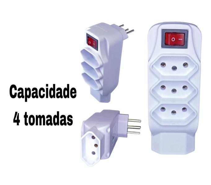 Imagem de Kit T De Tomada 10 Unidades Benjamin Elétrico C/Proteção Contra Surtos E Raios