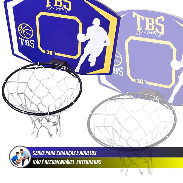 Imagem de Kit Tabela Basquete À Prova D'água Aro 41cm + Rede + Bola N7 Tamanho Oficial