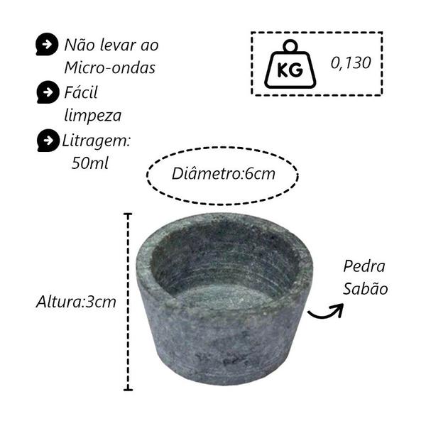 Imagem de Kit Tabua Gourmet 25x7cm e 2 Molheiras 50ml em Pedra Sabão