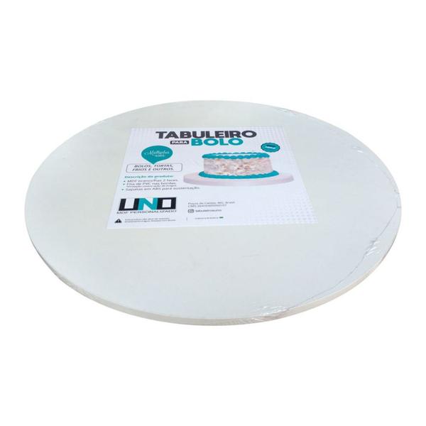 Imagem de Kit Tabuleiro Tábua Prato de Bolo Em Mdf Branco 9mm Redondo Kit Com 3-35 3-40cm