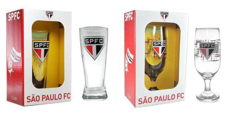 Imagem de Kit Taça  e Tulipa Cerveja Chopp Sao Paulo Tricolor Licenciado