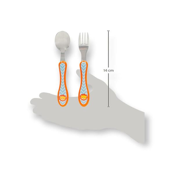 Kit talher colher e garfo infantil bebe anatômico animal fun aço inoxidavel introdução alimentar menno menina buba Imagem de Kit talher colher e garfo infantil bebe anatômico animal fun aço inoxidavel introdução alimentar menno menina buba