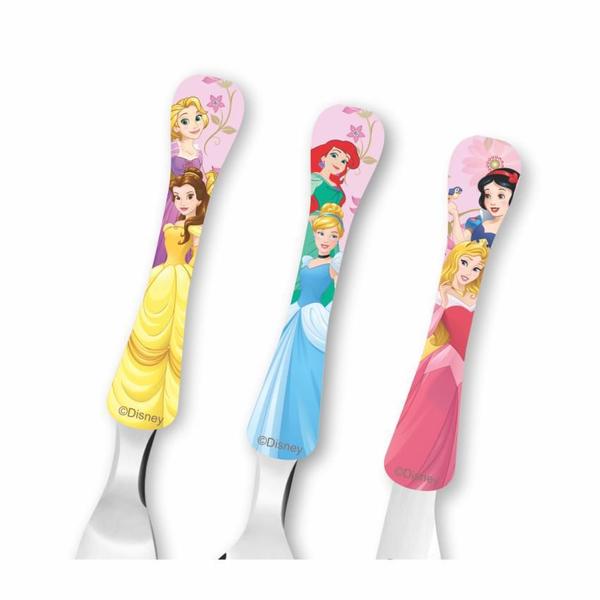 Imagem de Kit Talher Infantil Princesas Disney Licenciado 3 Peças