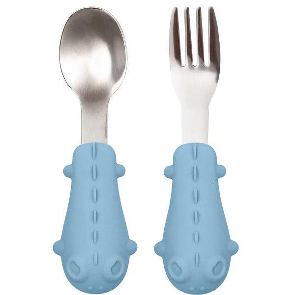 Kit Talheres Infantil INOX Cabo em Silicone - Buba Imagem de Kit Talheres Infantil INOX Cabo em Silicone