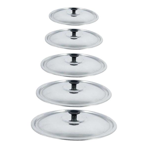 Kit Tampa Avulsa De Alumínio Leve Polido 18,20,22,24 e 26cm - DIVIFORTE Imagem de Kit Tampa Avulsa De Alumínio Leve Polido 18,20,22,24 e 26cm
