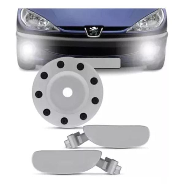 Imagem de Kit Tampa Combustível Peugeot 206 207 Cromo Acetinado 4p