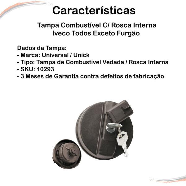 Imagem de Kit Tampa Combustível + Tampa Óleo Iveco Todos Exceto Furgão