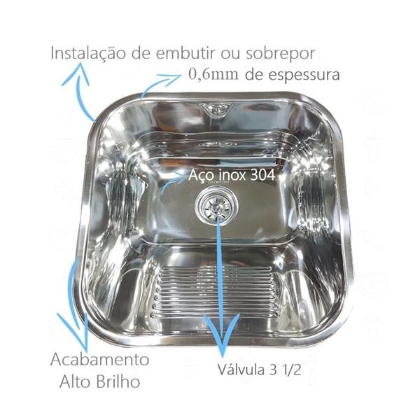 Imagem de Kit Tanque 40x40x22 Tecnocuba + Cuba N1 46x30x17 Tramontina