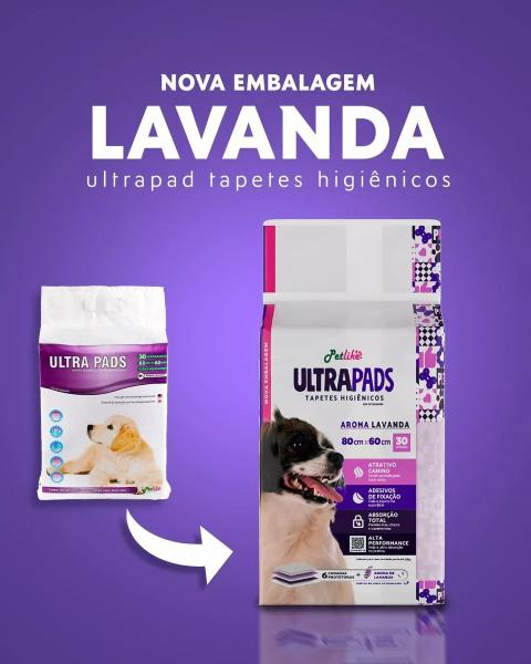 Imagem de Kit Tapete Higiênico Ultra Pad 60unid. 80x60cm Aroma Lavanda