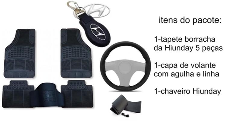 Imagem de Kit Tapete Hyundai Tucson 2012 + Capa de Volante + Chaveiro