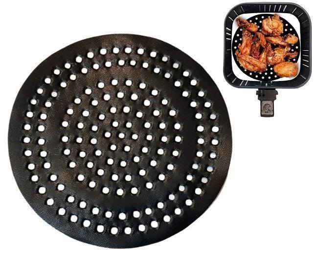 Imagem de Kit Tapete Teflon Air Fryer Redondo 18 Cm + Pegador Pinça