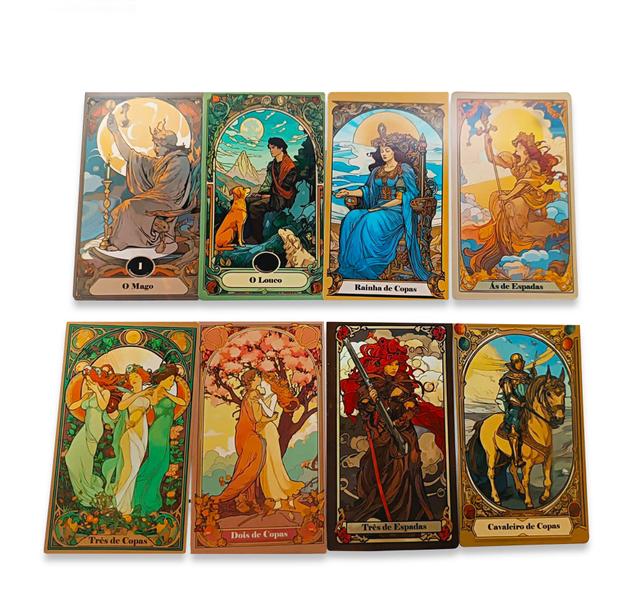 Kit Tarô de Marselha 78 Cartas e Porta Tarô Caixa Madeira - Tarô