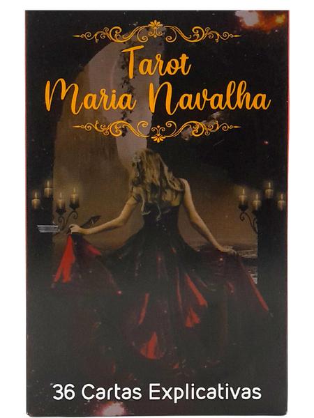 Imagem de Kit Tarot Maria Navalha 36 cartas e Porta Tarô Caixa Madeira