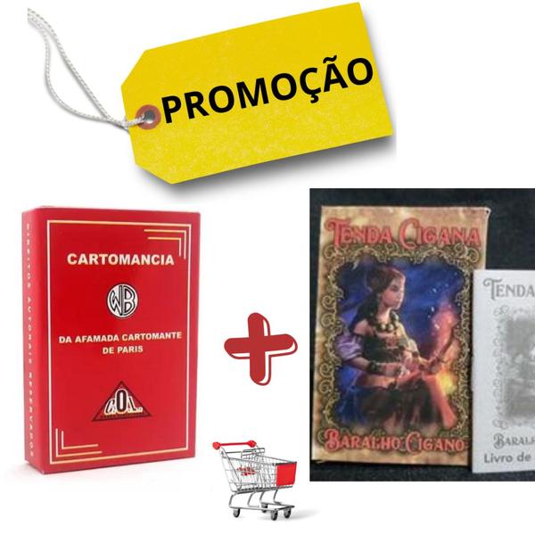 Imagem de Kit Tarot tenda da Cigana de 36 carta + Taro Lenormand Vermelhinho de 37 cartas - Vem com Manual de Explicativo